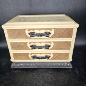 Vintage Japanese celluloid/bakelite? 3 drawer Jewelry box.‎